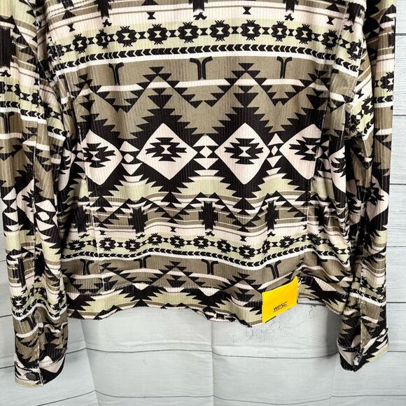 Wesc Mens Size Medium Womens Large Corduroy Trucker Blanket Jacket Aztec Western - Picture 10 of 13
